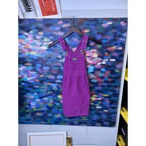 Vintage OshKosh Bgosh Purple Corduroy Jumper Dress Kids Size 6X Overall Skirt